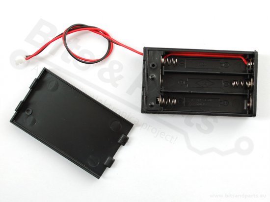 Battery holder AAA Penlite x 3 with switch/lid - JST conn.